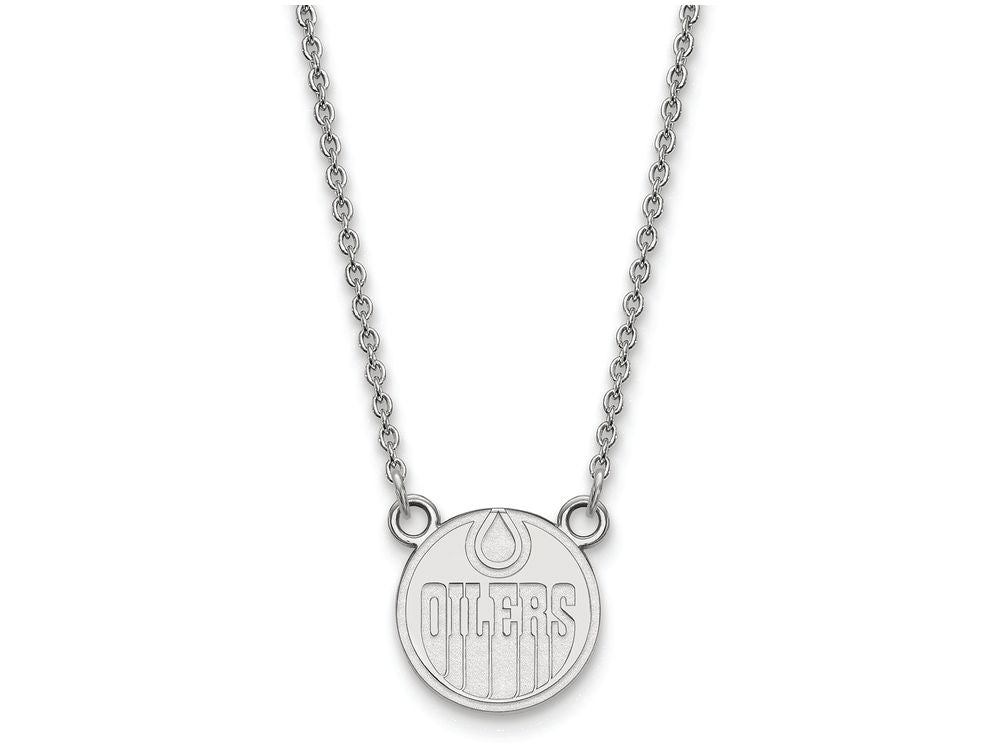 LogoArt Sterling Silver Edmonton Oilers Small Pendant Necklace