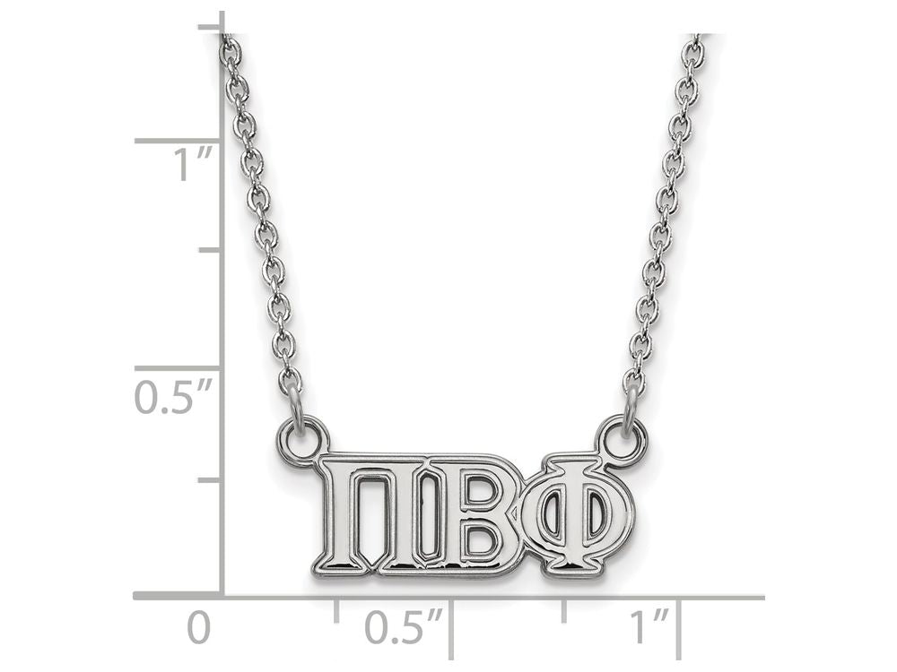 LogoArt Sterling Silver Pi Beta Phi Medium Pendant Necklace With 18 Inch