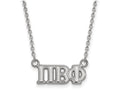 LogoArt Sterling Silver Pi Beta Phi Medium Pendant Necklace With 18 Inch