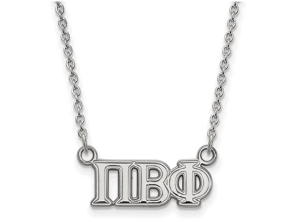 LogoArt Sterling Silver Pi Beta Phi Medium Pendant Necklace With 18 Inch