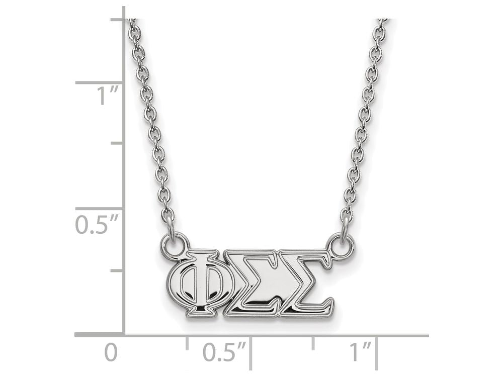 LogoArt Sterling Silver Phi Sigma Sigma Medium Pendant Necklace With 18 Inch