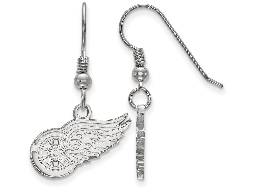 LogoArt Sterling Silver Detroit Red Wings Small Dangle Earrings Wire