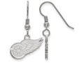 LogoArt Sterling Silver Detroit Red Wings Small Dangle Earrings Wire