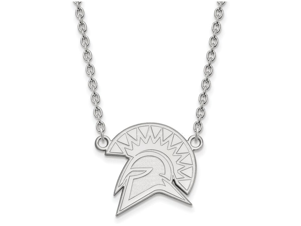 LogoArt Sterling Silver San Jose State University Large Pendant Necklace