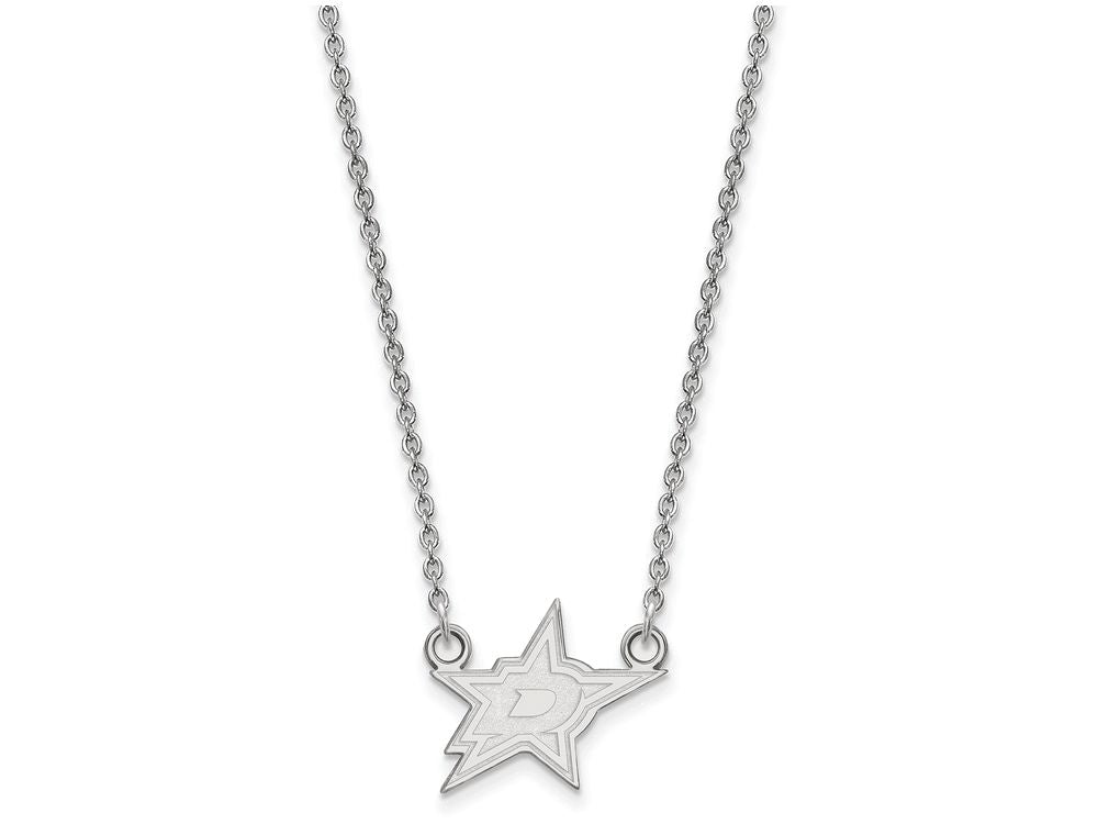 LogoArt Sterling Silver Dallas Stars Small Pendant Necklace