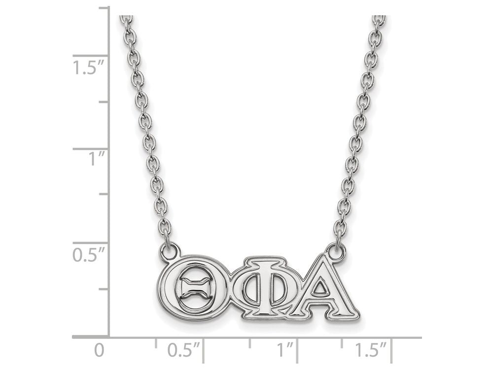 LogoArt Sterling Silver Theta Phi Alpha Medium Pendant Necklace With 18 Inch