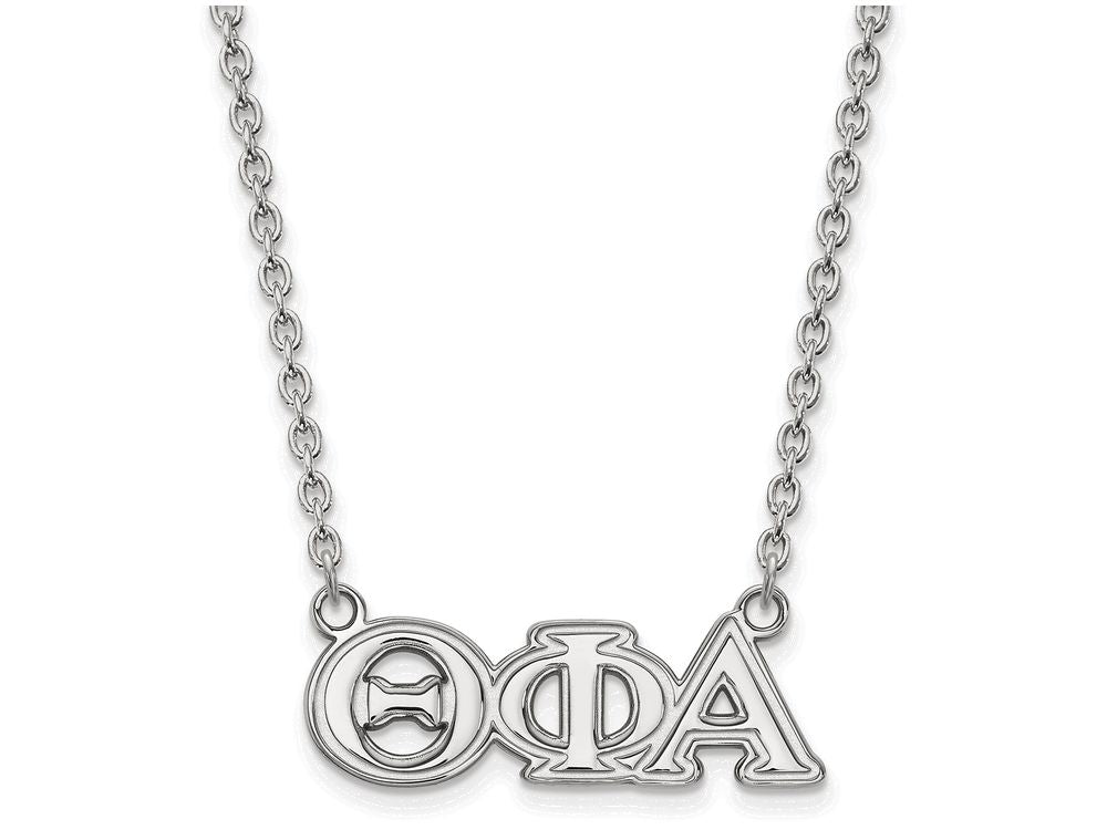 LogoArt Sterling Silver Theta Phi Alpha Medium Pendant Necklace With 18 Inch