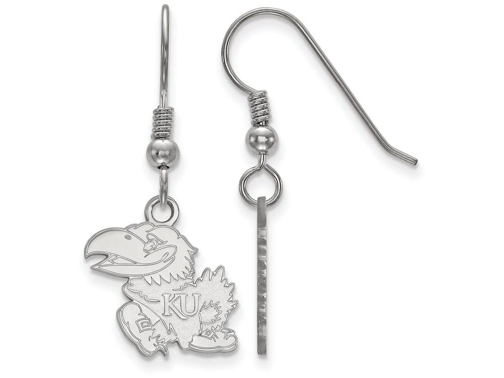 LogoArt Sterling Silver University Of Kansas Small Dangle Earrings Wire