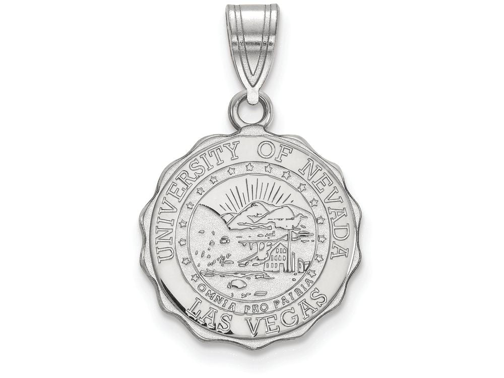 LogoArt Sterling Silver University Of Nevada Las Vegas Medium Crest Pendant Necklace