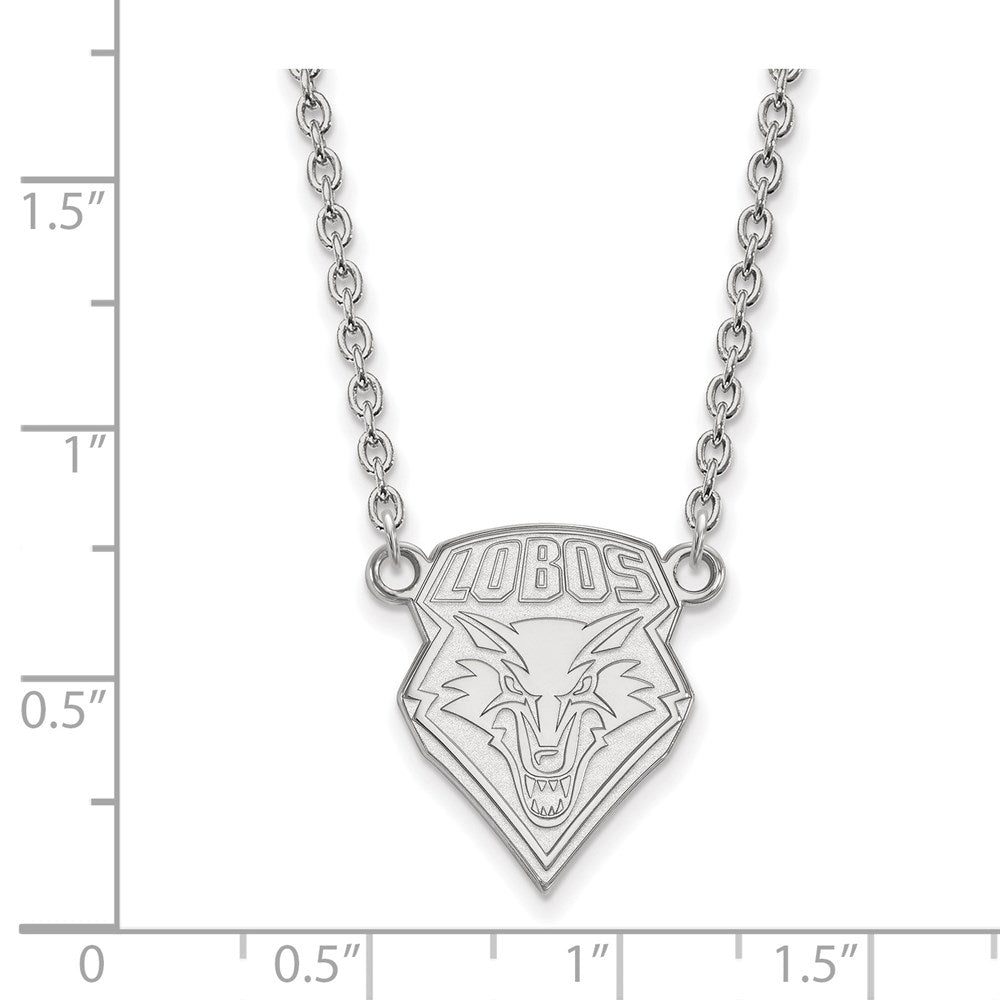 LogoArt Sterling Silver University Of New Mexico Large Pendant Necklace