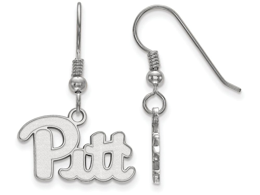 LogoArt Sterling Silver University Of Pittsburgh Small Dangle Earrings Wire