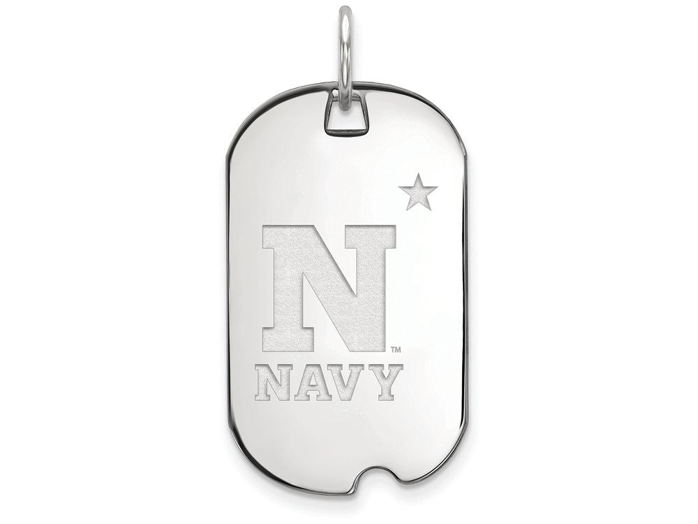LogoArt Sterling Silver Navy Small Dog Tag Pendant Necklace