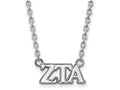 LogoArt Sterling Silver Zeta Tau Alpha Medium Pendant Necklace With 18 Inch