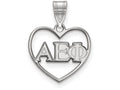 LogoArt Sterling Silver Alpha Epsilon Phi Heart Pendant Necklace