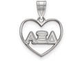 LogoArt Sterling Silver Alpha Xi Delta Heart Pendant Necklace