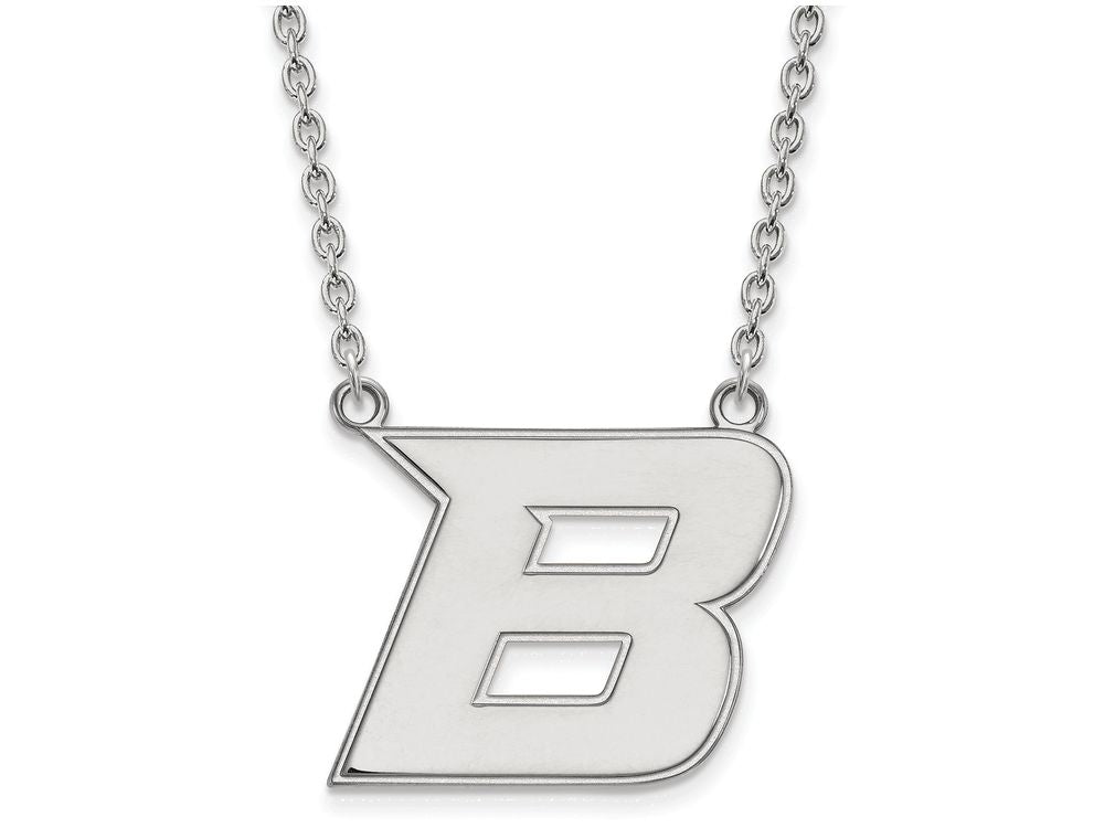 LogoArt Sterling Silver Boise State University Large Pendant Necklace