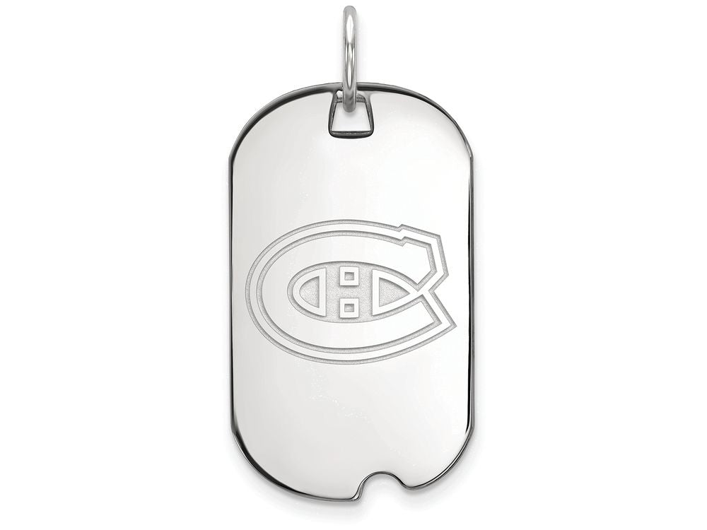 Logoart 925 Sterling Silver Montreal Canadiens Small Dog Tag Pendant Necklace