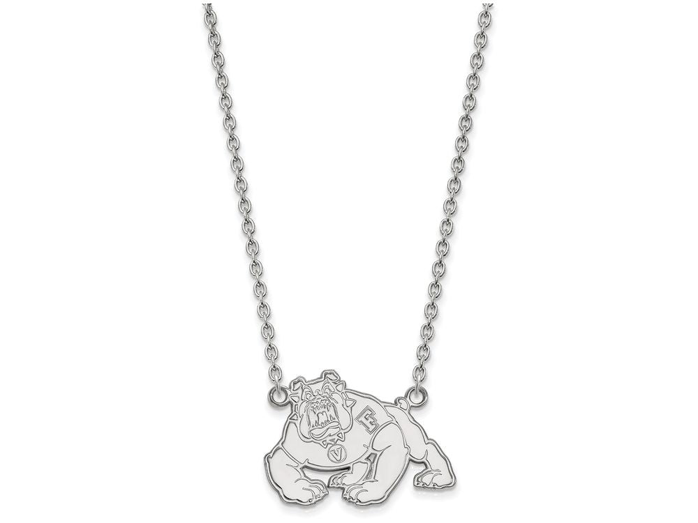 LogoArt Sterling Silver California State University Fresno Large Pendant Necklace