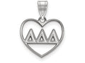 LogoArt Sterling Silver Delta Delta Delta Heart Pendant Necklace