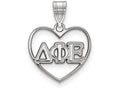 LogoArt Sterling Silver Delta Phi Epsilon Heart Pendant Necklace