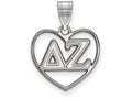 LogoArt Sterling Silver Delta Zeta Heart Pendant Necklace