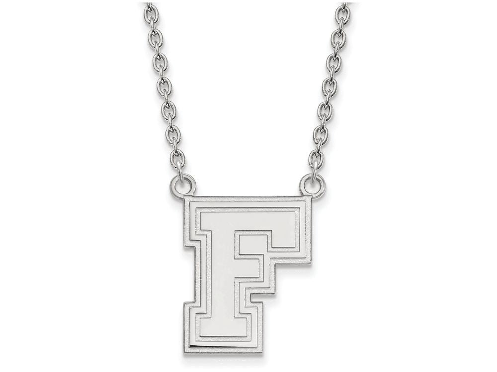 LogoArt Sterling Silver Fordham University Large Pendant Necklace