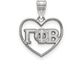 LogoArt Sterling Silver Gamma Phi Beta Heart Pendant Necklace