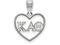 LogoArt Sterling Silver Kappa Alpha Theta Heart Pendant Necklace
