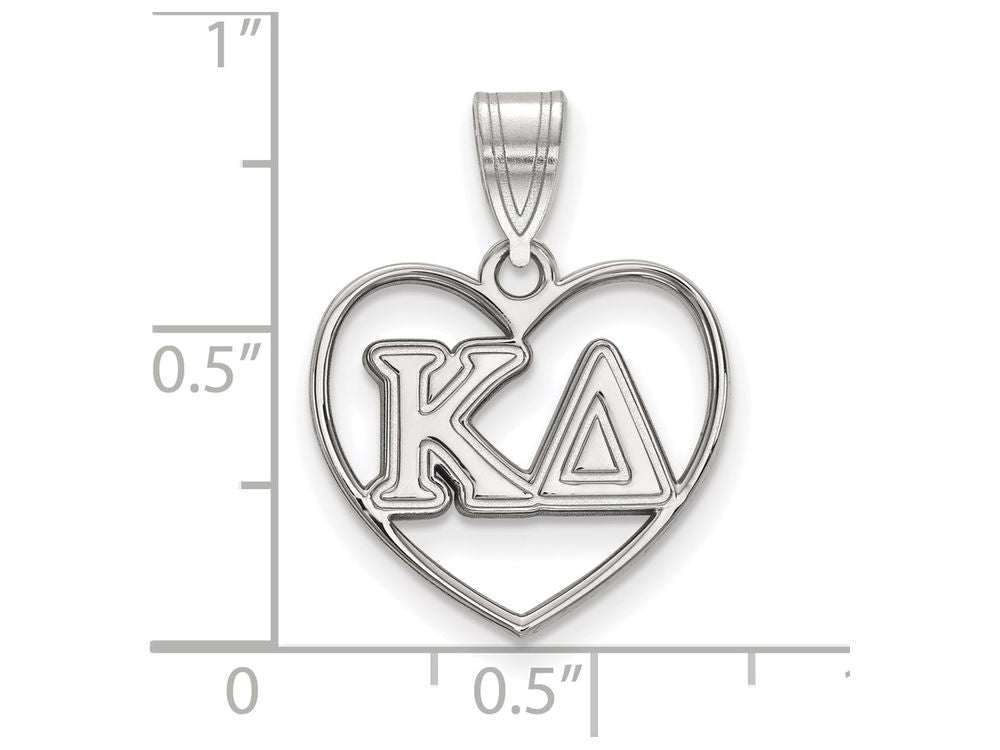 LogoArt Sterling Silver Kappa Delta Heart Pendant Necklace