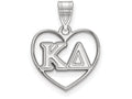 LogoArt Sterling Silver Kappa Delta Heart Pendant Necklace