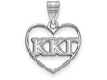 LogoArt Sterling Silver Kappa Kappa Gamma Heart Pendant Necklace