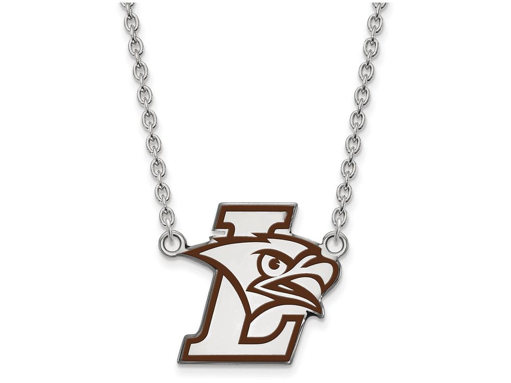 LogoArt Sterling Silver Lehigh University Large Enamel Pendant Necklace