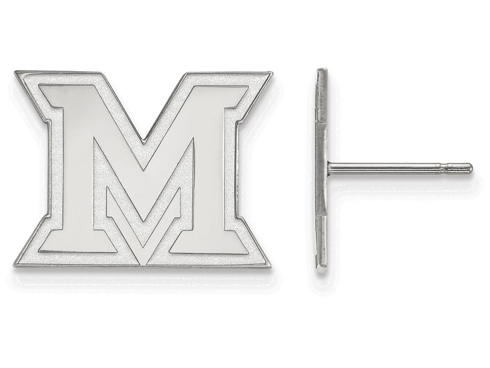 LogoArt Sterling Silver Miami University Small Post Earrings