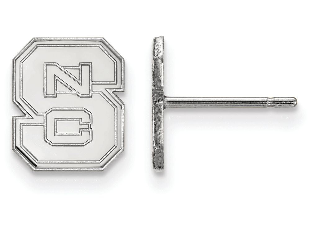 LogoArt Sterling Silver North Carolina State University Xs Post Earrings