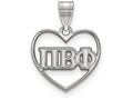 LogoArt Sterling Silver Pi Beta Phi Heart Pendant Necklace