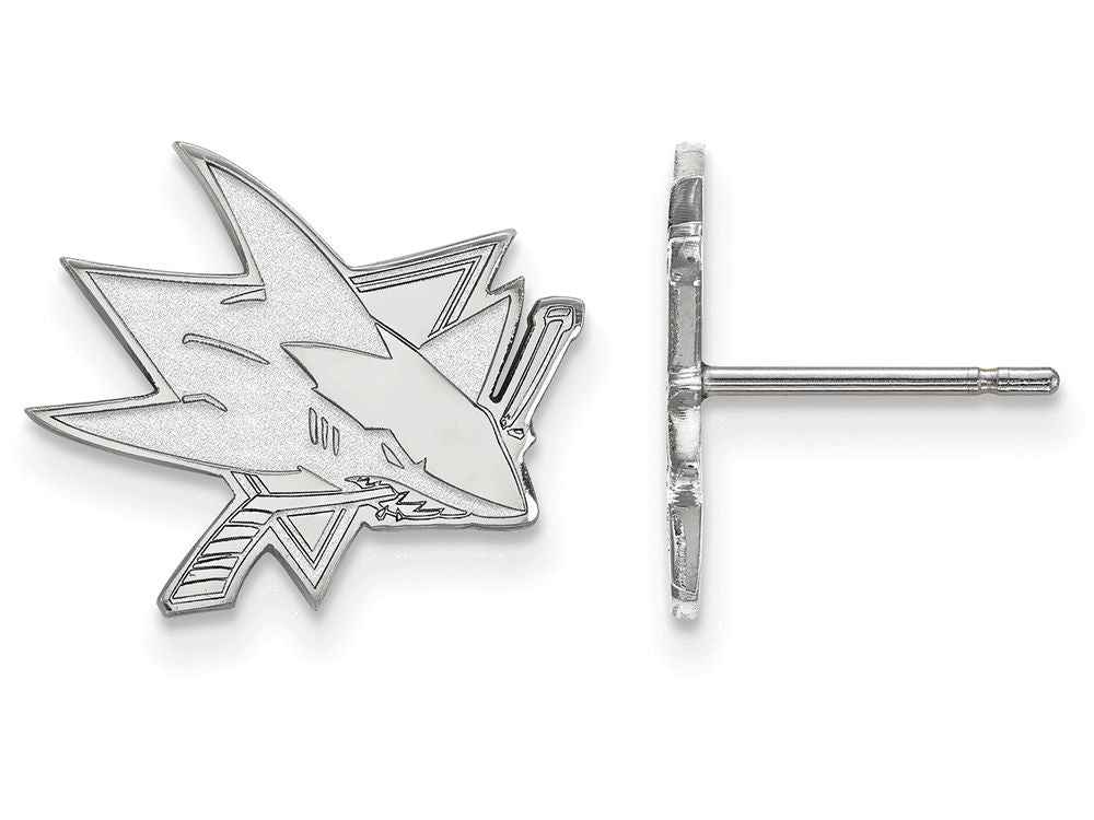 LogoArt Sterling Silver San Jose Sharks Small Post Earrings