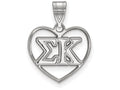 LogoArt Sterling Silver Sigma Kappa Heart Pendant Necklace