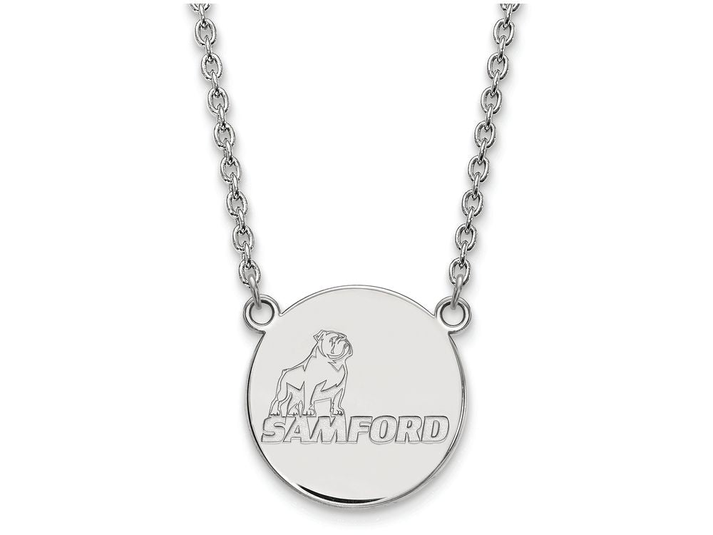 LogoArt Sterling Silver Samford University Large Pendant Necklace