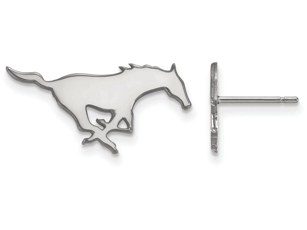 LogoArt Sterling Silver Southern Methodist University Small Post Earrings