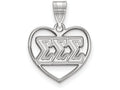 LogoArt Sterling Silver Sigma Sigma Sigma Heart Pendant Necklace