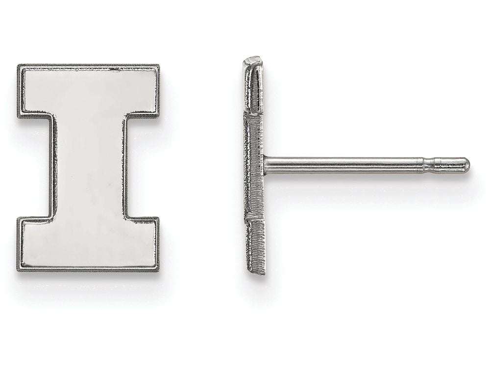 LogoArt Sterling Silver University Of Illinois Xs Post Earrings