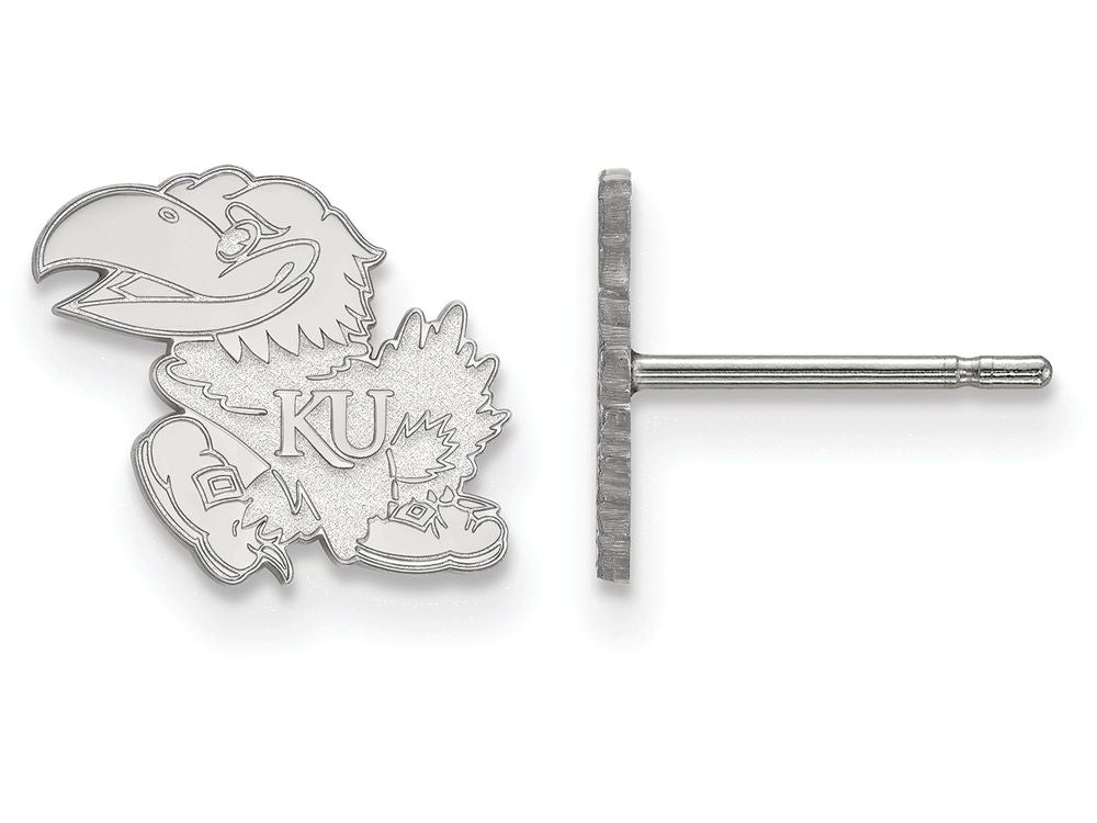 LogoArt Sterling Silver University Of Kansas Xs Post Earrings