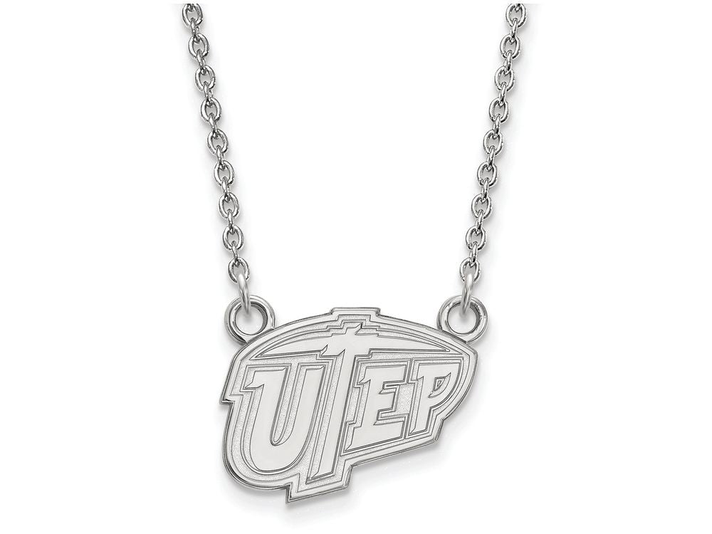 LogoArt Sterling Silver The University Of Texas At El Paso Small Pendant Necklace