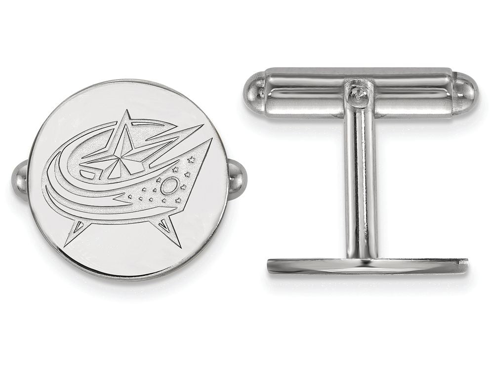 LogoArt Sterling Silver Columbus Blue Jackets Cuff Links