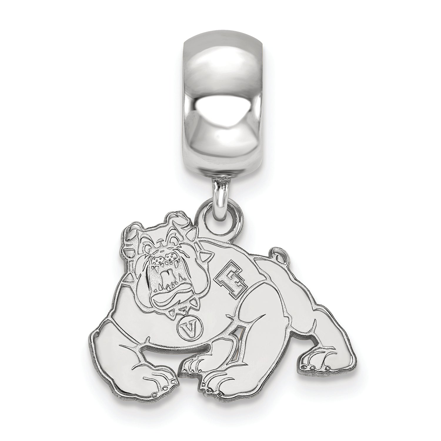 LogoArt Sterling Silver California State University Fresno Bead Charm Charm Small Dangle Bead Charm