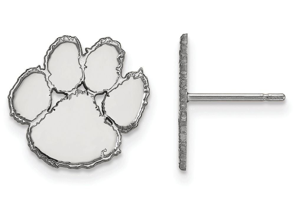 LogoArt Sterling Silver Clemson University Small Post Earrings