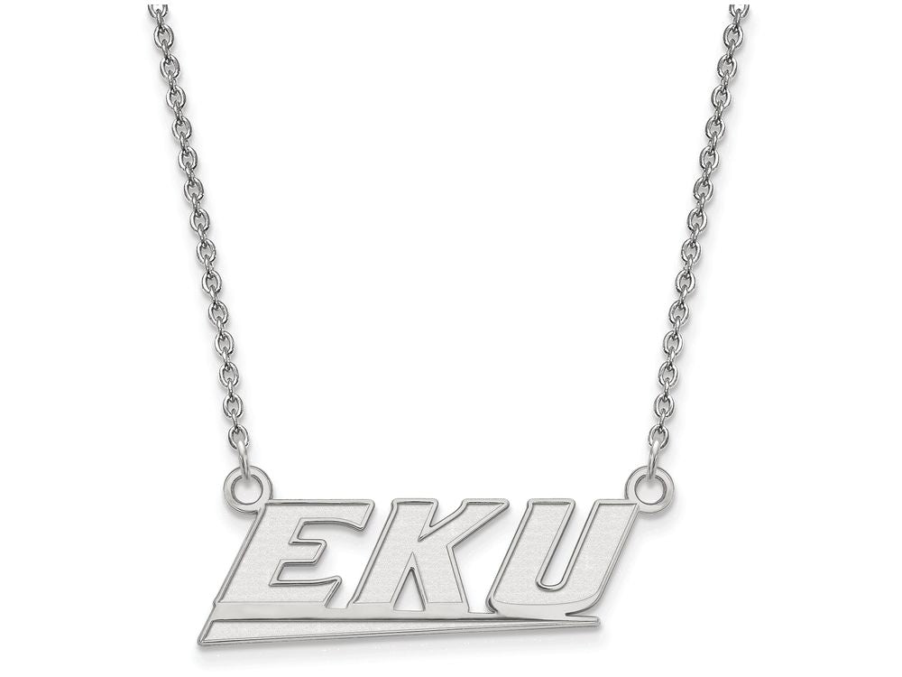 LogoArt Sterling Silver Eastern Kentucky University Small Pendant Necklace