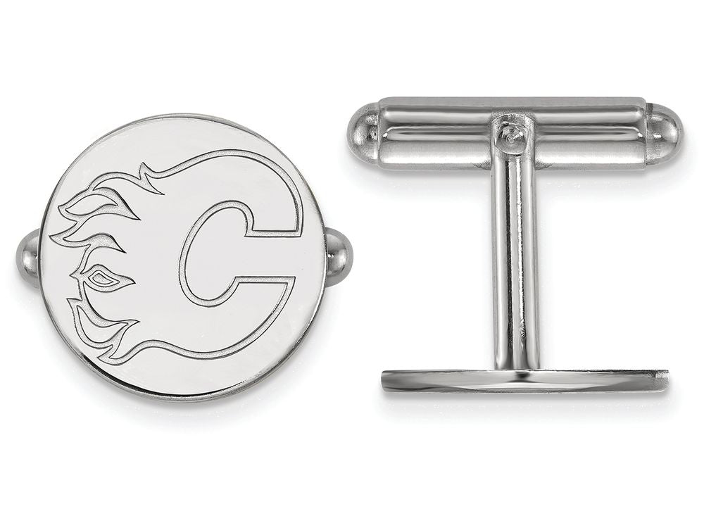 LogoArt Sterling Silver Calgary Flames Cuff Links