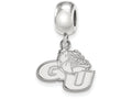 LogoArt Sterling Silver Gonzaga University Bead Charm Charm Small Dangle Bead Charm
