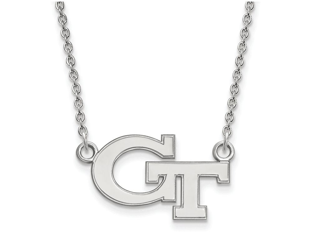 LogoArt Sterling Silver Georgia Institute Of Technology Small Pendant Necklace